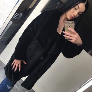 Fashion Nova Black Faux Fur Coat